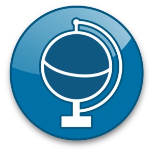Globe Button PowerPoint clipart graphic preview.