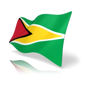 Guyana Flag PowerPoint clipart graphic preview.