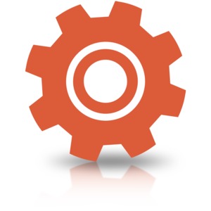 Single Gear Simple PowerPoint clipart graphic preview.