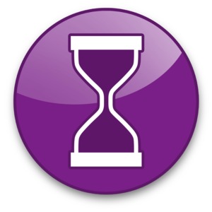 Hourglass Button PowerPoint clipart graphic preview.
