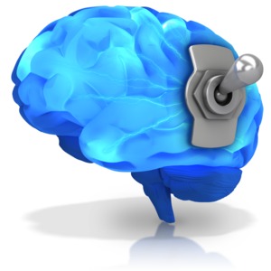 Brain Switched On PowerPoint clipart graphic preview.