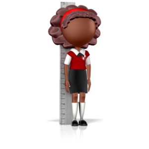 Girl School Child Measuring Up PowerPoint clipart graphic preview.