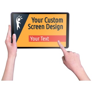 Hands Touch Tablet Female Custom Customizable PowerPoint clipart graphic preview.
