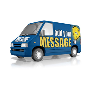 Custom Wrapped Van Customizable PowerPoint clipart graphic preview.