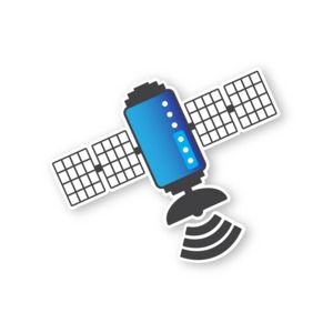 Satellite One PowerPoint clipart graphic preview.