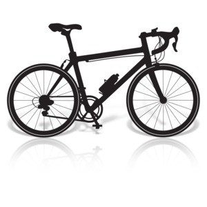 Bicycle Road Silhouette PowerPoint clipart graphic preview.