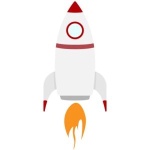 Rocket Ship PowerPoint clipart graphic preview.