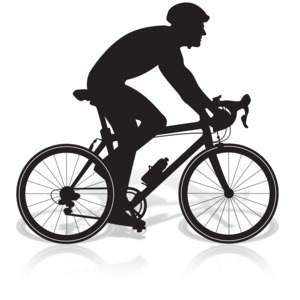 Bicycle Man Riding PowerPoint clipart graphic preview.