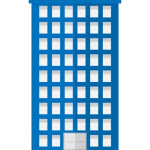 City Apartment Building PowerPoint clipart graphic preview.
