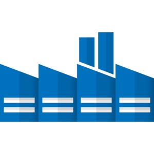City Factory Building PowerPoint clipart graphic preview.