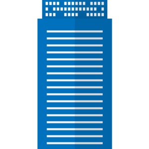 High Rise City Office Building PowerPoint clipart graphic preview.