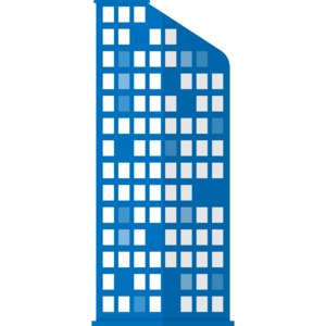 City Apartment Building PowerPoint clipart graphic preview.