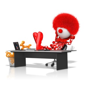 The Boss is a Clown PowerPoint clipart graphic preview.