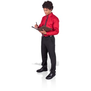 Young Man Taking Notes PowerPoint clipart graphic preview.