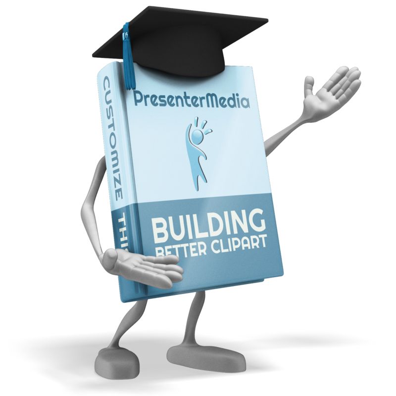 High-resolution customizable clipart of School Book Presenter, designed for academic lesson planning, classroom engagement, and interactive learning frameworks.