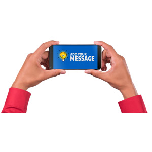 Man Hold Smart Phone Custom Customizable PowerPoint clipart graphic preview.