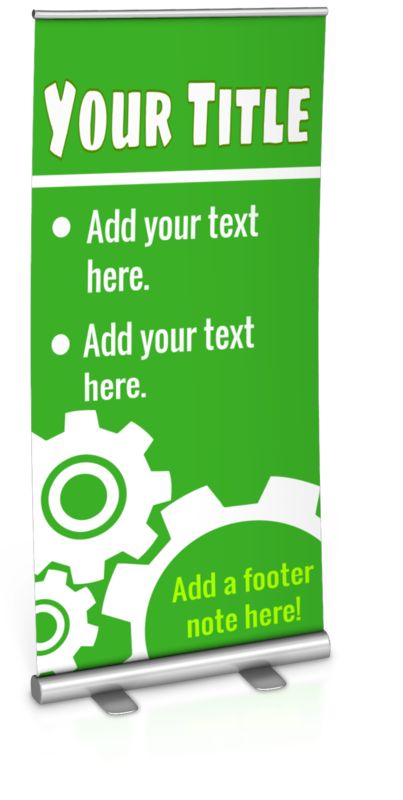 High-resolution customizable clipart of Single Custom Roller Banner, designed for creative multimedia presentations, dynamic visual storytelling, and professional content design.