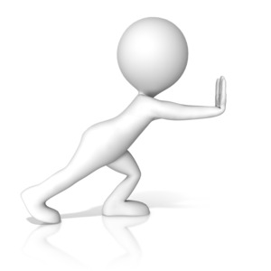 A Figure Pushing PowerPoint clipart graphic preview.
