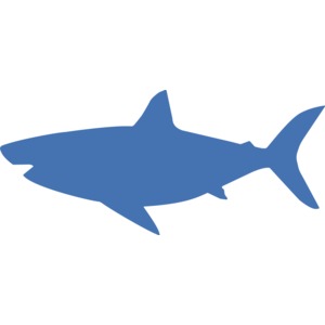 Megalodon Silhouette PowerPoint clipart graphic preview.