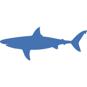 Great White Shark Silhouette PowerPoint clipart graphic preview.