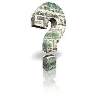 US Money Question Mark PowerPoint clipart graphic preview.
