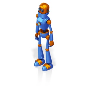 Retro Robot Custom Customizable PowerPoint clipart graphic preview.