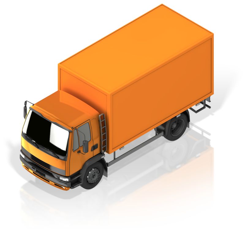 High-resolution clipart illustration of Delivery Truck, designed for global supply chain management, commercial freight logistics, and enterprise distribution operations.