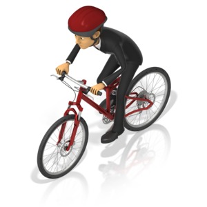 Business Man Bicycle PowerPoint clipart graphic preview.