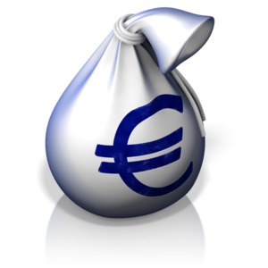 Euro Money Bag PowerPoint clipart graphic preview.