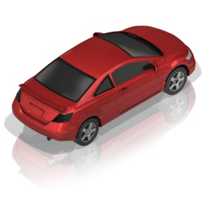 Compact Car Back PowerPoint clipart graphic preview.