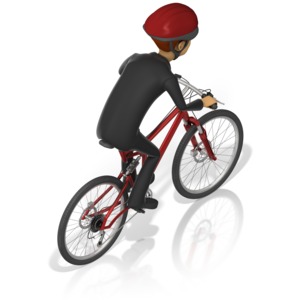 Business Man Bicycle Back PowerPoint clipart graphic preview.