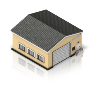 Warehouse Building PowerPoint clipart graphic preview.
