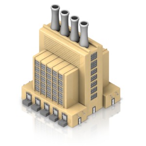 Factory Building PowerPoint clipart graphic preview.