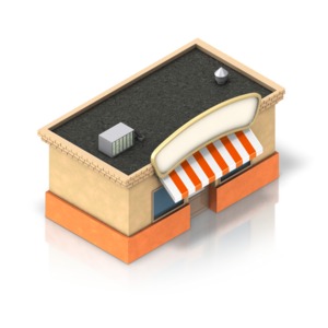 Shop Building Icon PowerPoint clipart graphic preview.