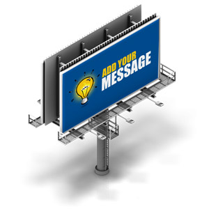 Billboard Isometric View Customizable PowerPoint clipart graphic preview.