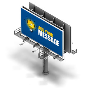 Billboard Isometric view Customizable PowerPoint clipart graphic preview.
