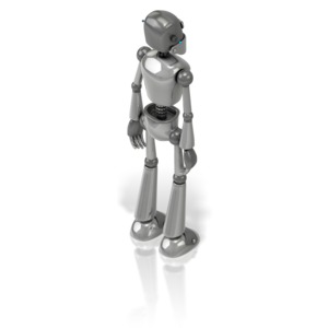 Retro Robot Back PowerPoint clipart graphic preview.