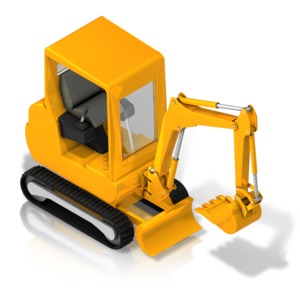 Back Hoe Isometric Front PowerPoint clipart graphic preview.