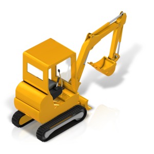 Back Hoe Isometric Back PowerPoint clipart graphic preview.