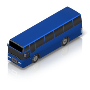 Touring Couch Bus Isometric PowerPoint clipart graphic preview.
