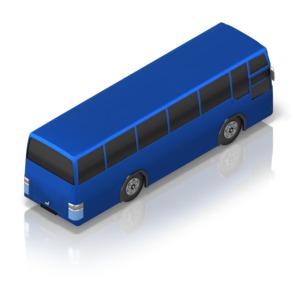 Touring Bus Back Isometric PowerPoint clipart graphic preview.