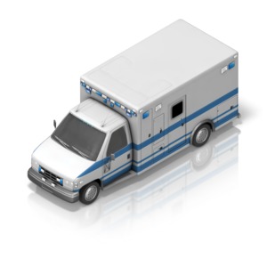 Ambulance Front Isometric PowerPoint clipart graphic preview.