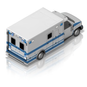 Ambulance Back Isometric PowerPoint clipart graphic preview.