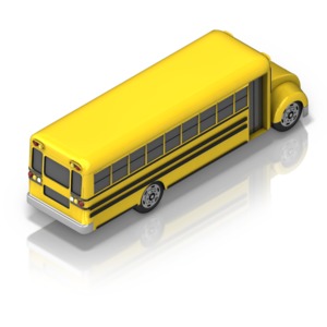 School Bus Back PowerPoint clipart graphic preview.