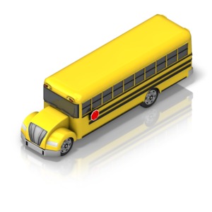 School Bus Front Isometric PowerPoint clipart graphic preview.