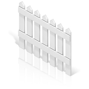 Picket Fence Back PowerPoint clipart graphic preview.