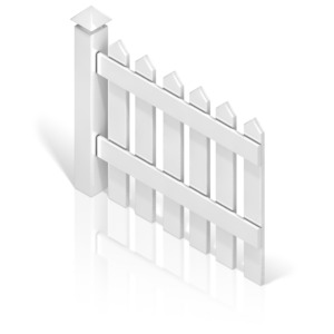 Picket Fence With Post Back PowerPoint clipart graphic preview.