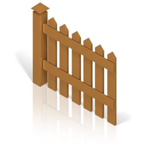 Picket Fence With Post Color Back PowerPoint clipart graphic preview.