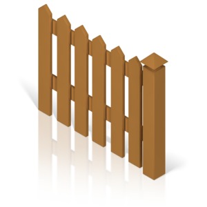 Picket Fence With Post Color PowerPoint clipart graphic preview.