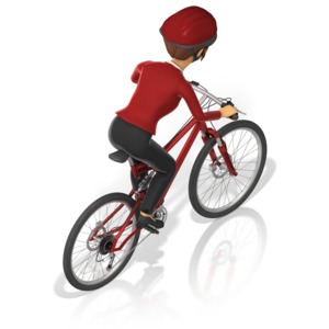 Business Woman Bicycle Back PowerPoint clipart graphic preview.